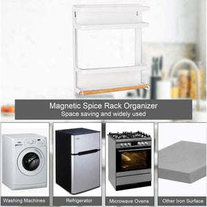 Magnetic Fridge Spice Rack And Paper Towel Holder