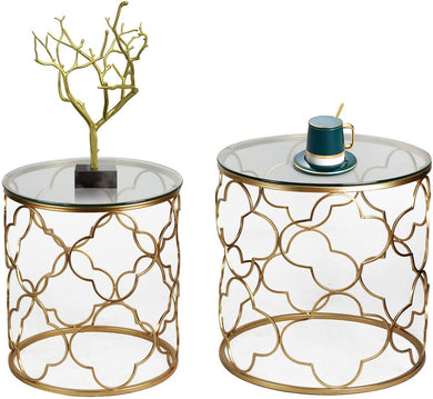 Gold End Table Set of 2