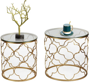 Gold End Table Set of 2