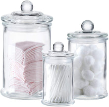 Load image into Gallery viewer, Mini Glass Apothecary Jars Set of 3