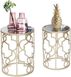 Gold End Table Set of 2