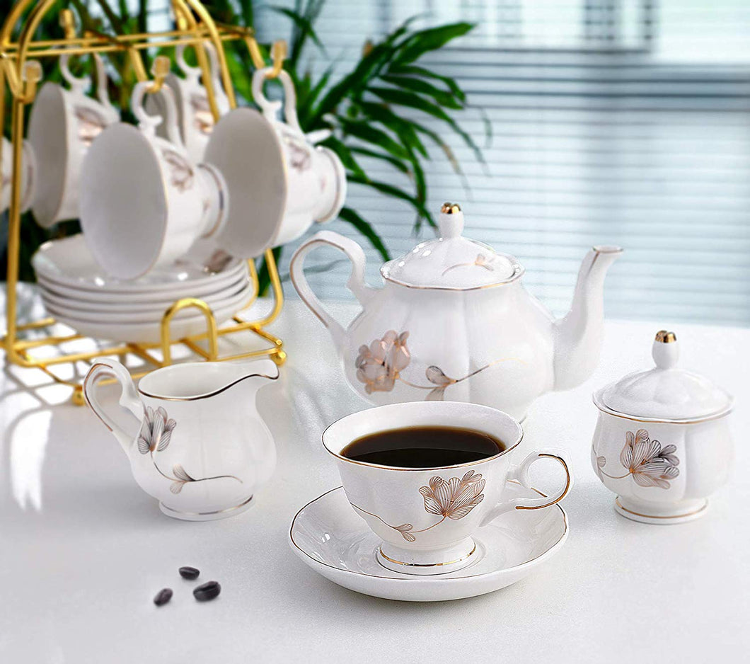 15-Piece Porcelain Ceramic Coffee Tea Sets