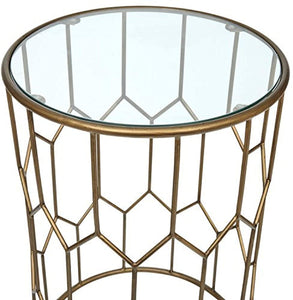 Geometric Modern Glass End Table