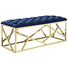 Load image into Gallery viewer, Modern Bench With Metallic Geometric Frame