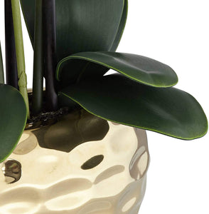 Faux Orchid in Gold Ceramic Pot