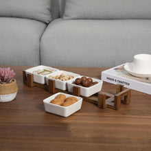 Load image into Gallery viewer, Dip Bowls Set with Wood Serving Tray