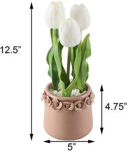 Real-Touch Tulips in Ceramic Pot