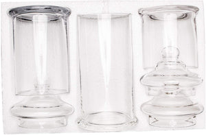 Glass Apothecary Jars with Lids Set of 3