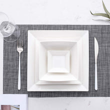 Load image into Gallery viewer, 24-Piece Square Dinnerware Set for 6, White Porcelain