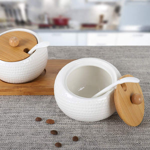 Spice Container with Bamboo Lids and Spoon