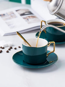 Luxury Tea Cup/Coffee Cup Set with Bracket, Serve of 4
