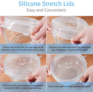 Silicone Stretch Lids,12 pcs