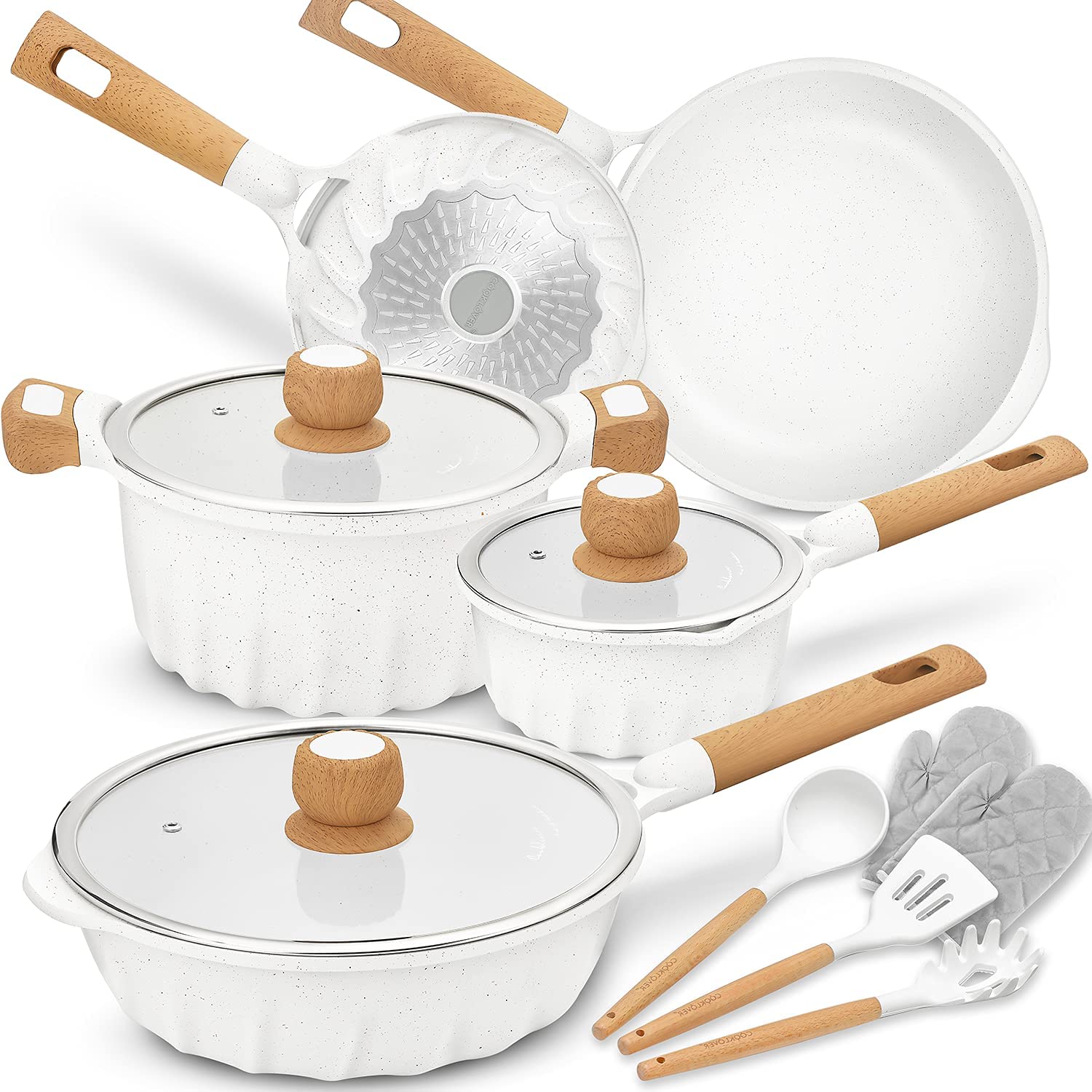 13 Piece Pots and Pans-Set Nonstick-Kitchen-Cookware with