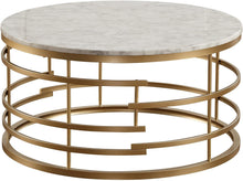 Load image into Gallery viewer, Faux Marble Coffee Table, Gold