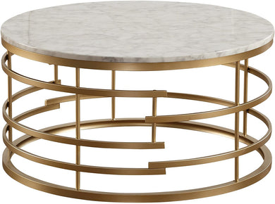 Faux Marble Coffee Table, Gold