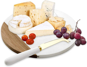 Marble and Acacia Wooden Cheese Board