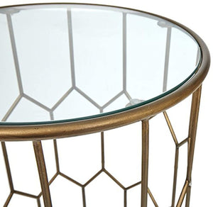 Geometric Modern Glass End Table