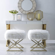 Load image into Gallery viewer, Faux Fur Ottoman