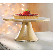 Load image into Gallery viewer, Marble Cake Serving Stand, Gold