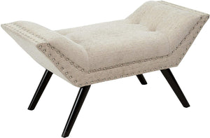 Tufted Bench, Almond