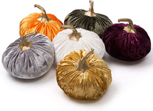 Load image into Gallery viewer, Handmade Velvet Pumpkins Set of 6