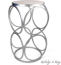 Load image into Gallery viewer, Glam Silver End Table with Marble Top