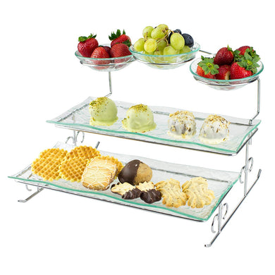 3 Tier Server Stand with Trays & Bowls