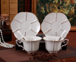Luxury Tea Cup and Saucer Coffee Cup Set with Saucer and Spoon