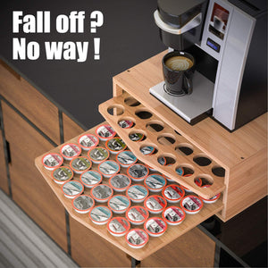 2-tier Bamboo Coffee Pod Holder for Keurig K-Cup Pods