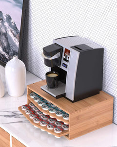 2-tier Bamboo Coffee Pod Holder for Keurig K-Cup Pods