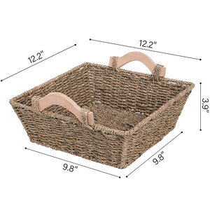 Storage Baskets with Wooden Handles 2-Pack