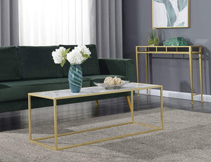 Faux Marble Rectangle Coffee Table