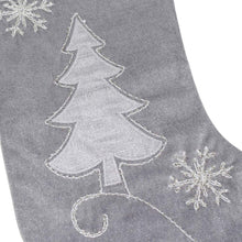 Load image into Gallery viewer, Velvet Christmas Stocking (Silver Christmas Tree)