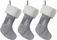 Load image into Gallery viewer, Velvet Christmas Stocking (Silver Christmas Tree)