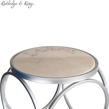 Load image into Gallery viewer, Glam Silver End Table with Marble Top