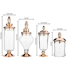 Load image into Gallery viewer, 4pcs Clear Glass Apothecary Jars