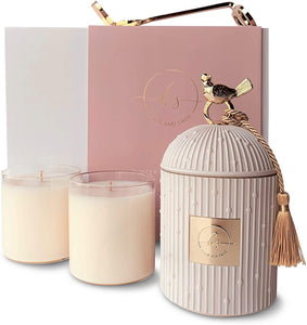 Luxury 4 Piece Candle Set with Soy Candles Refills