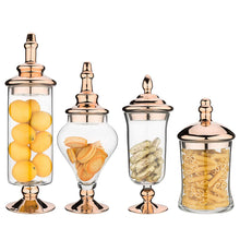 Load image into Gallery viewer, 4pcs Clear Glass Apothecary Jars