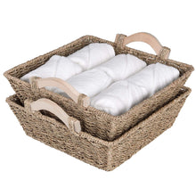 Load image into Gallery viewer, Storage Baskets with Wooden Handles 2-Pack