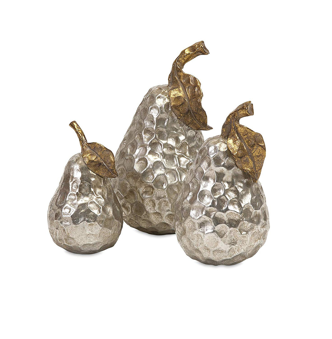 Gold and Silver Pears, Set of 3