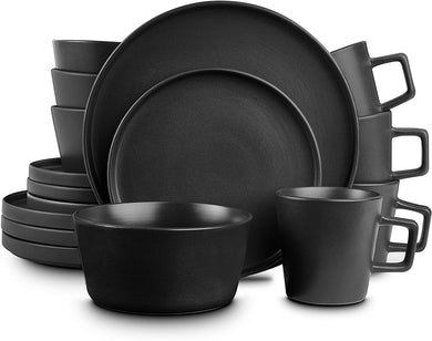 Dinnerware Set, Matte Black
