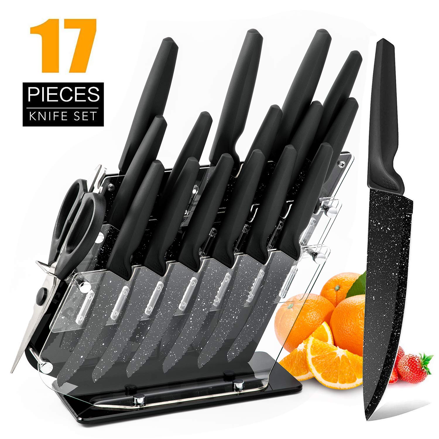 MIDONE Knife Set 17 Pieces German Stainless Steel Kitchen Knife