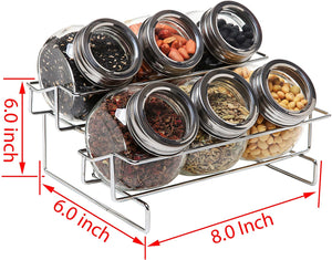 Spice Container Rack with 6 Glass Jars