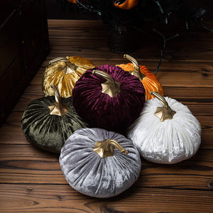 Handmade Velvet Pumpkins Set of 6