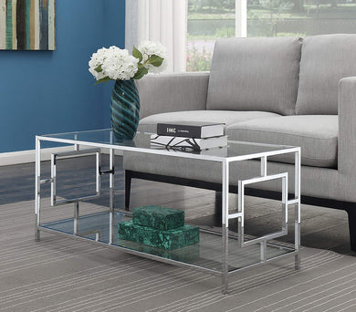 Clear Glass/Chrome Coffee Table