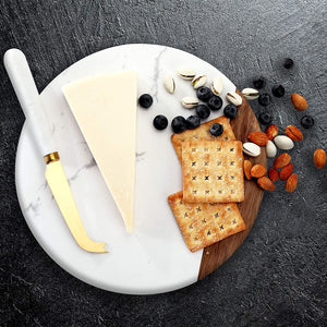 Marble and Acacia Wooden Cheese Board