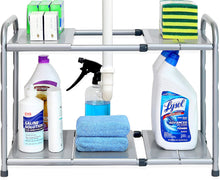 Load image into Gallery viewer, Under Sink 2 Tier Expandable Shelf Organizer Rack