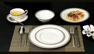 57 Piece Elegant Dinnerware Sets, Silver