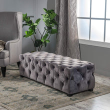 Load image into Gallery viewer, Tufted Velvet Ottoman