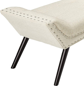Tufted Bench, Almond